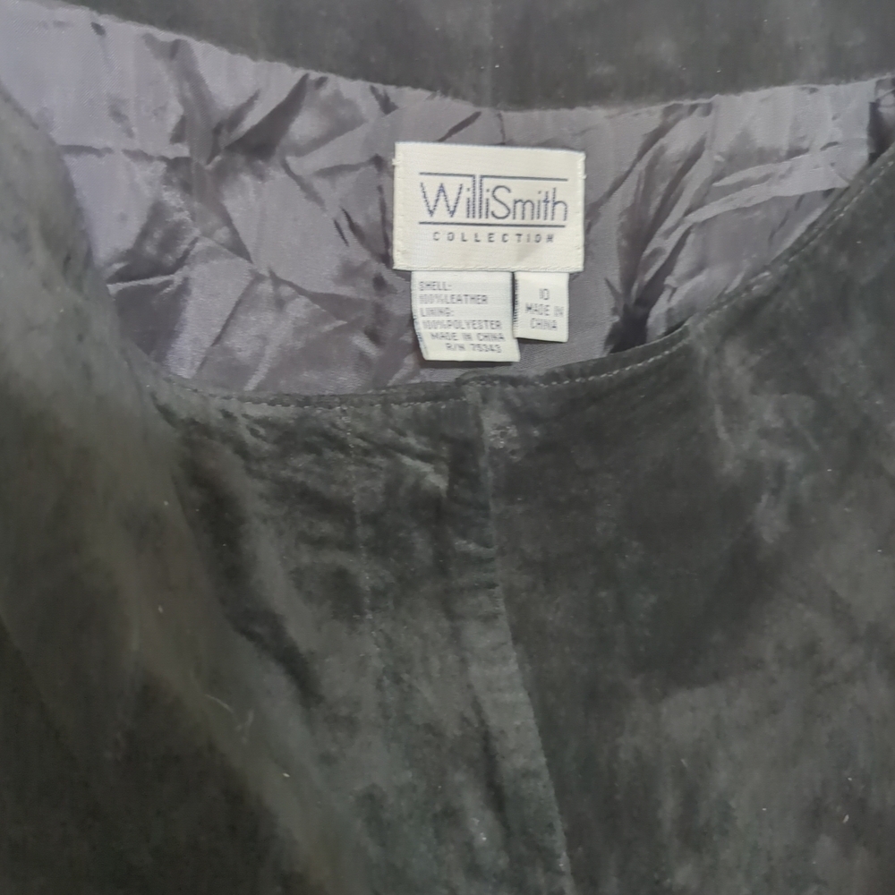 Vintage Willie Smith Leather Suede Pants 10 | Black High Rise 90s Chic Old Money
